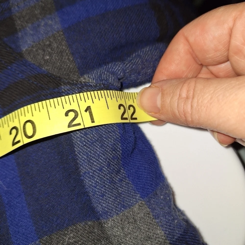 Cherokee Men's Flannel Jacket Blue Black Gray Medium